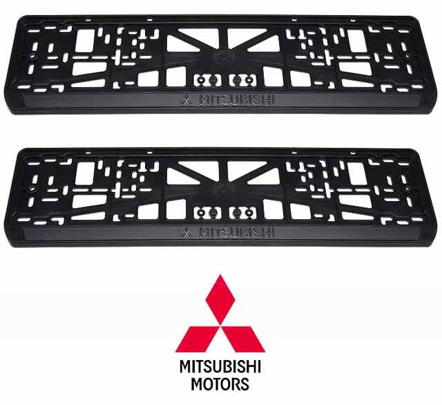 Рамки номерного знака Mitsubishi, пластиковые, комплект: 2 рамки, 4 хромированных самореза