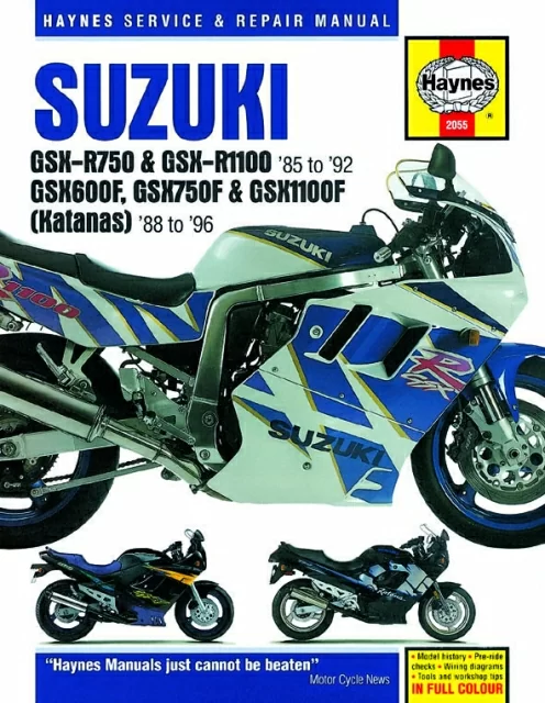 Книга: SUZUKI GSX-R750 / GSX-R1100 1985-1992 г.в., GSX600F / GSX750F / GSX1100F Katanas 1988-1996 г.в., рем | Haynes