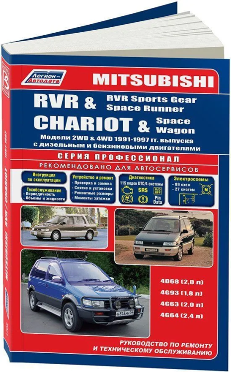 Книга: MITSUBISHI RVR / RVR SPORTS GEAR / SPACE RUNNER (б , д) 1991-1997 г.в., рем., экспл., то | Легион-Aвтодата