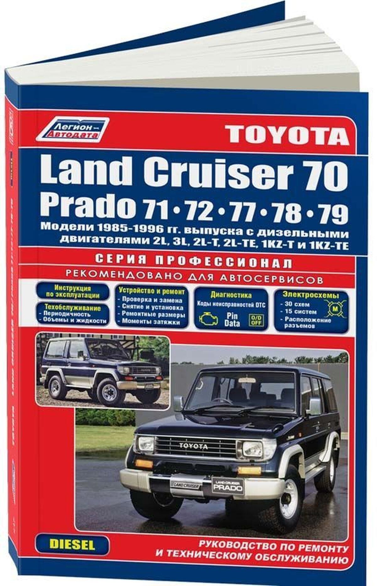TOYOTA LAND CRUISER 70 дизель 1985-1996 г.в. - подробное руководство по техническому обслуживанию и ремонту, инструкция по эксплуатации, электрические схемы