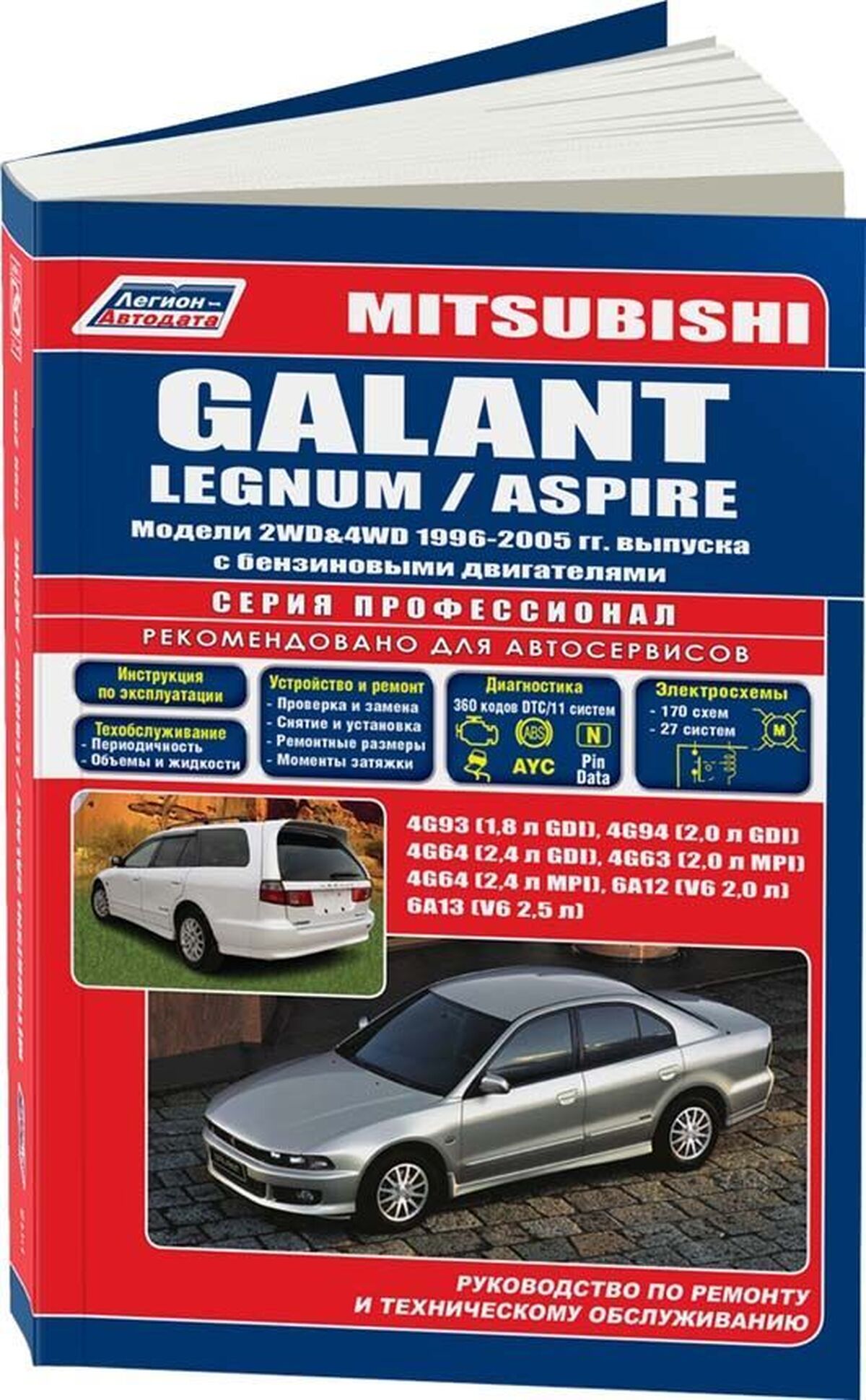 MITSUBISHI GALANT / LEGNUM / ASPIRE бензин 1996-2003 г.в. - подробное руководство по техническому обслуживанию и ремонту, инструкция по эксплуатации, электрические схемы