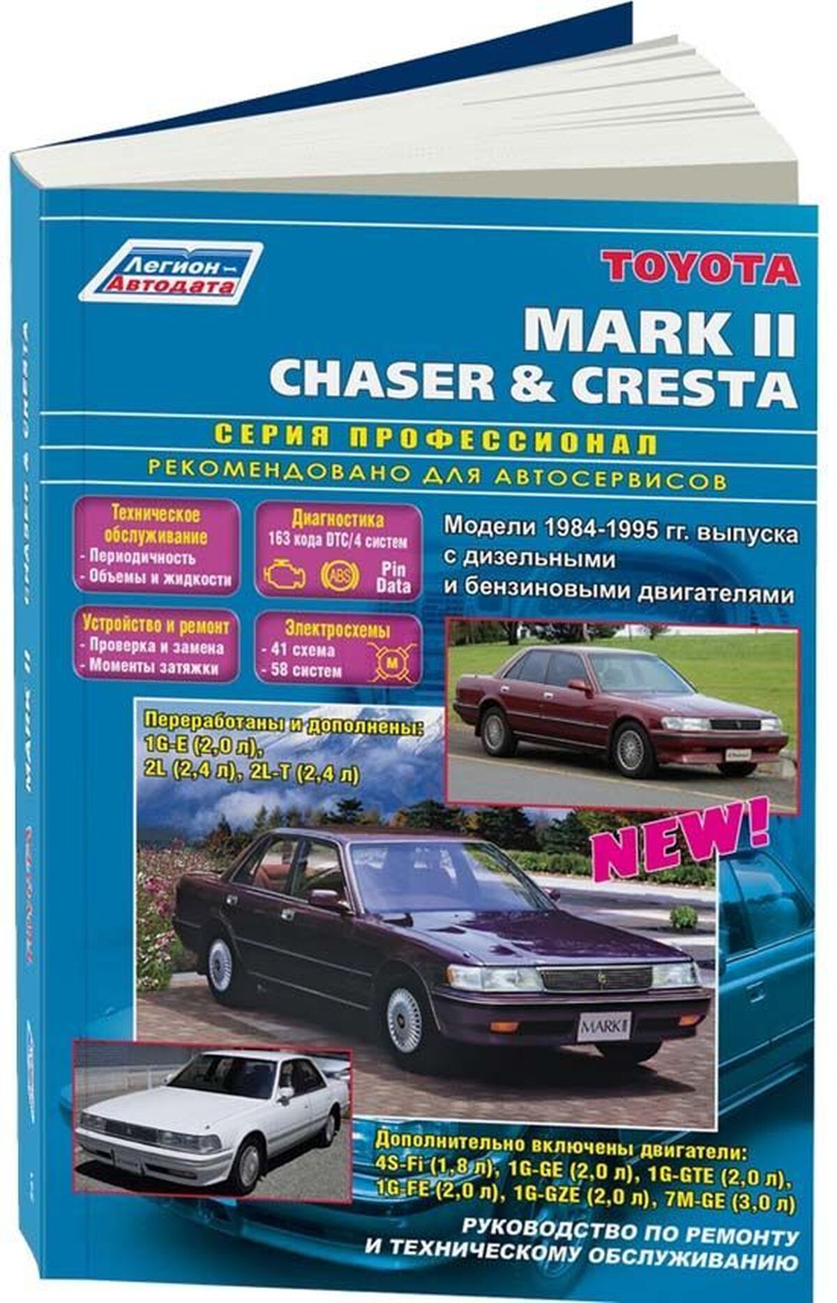 TOYOTA MARK II / CHASER / CRESTA бензин / дизель 1984-1995 г.в., руководство по ремонту, электросхемы, руководство по техническому обслуживанию