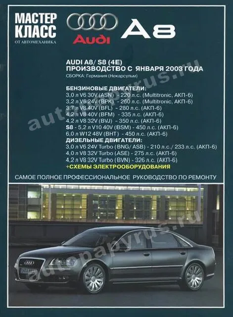 Книга: AUDI A8 (б , д) c 2003 г.в., рем., экспл., то | Ротор