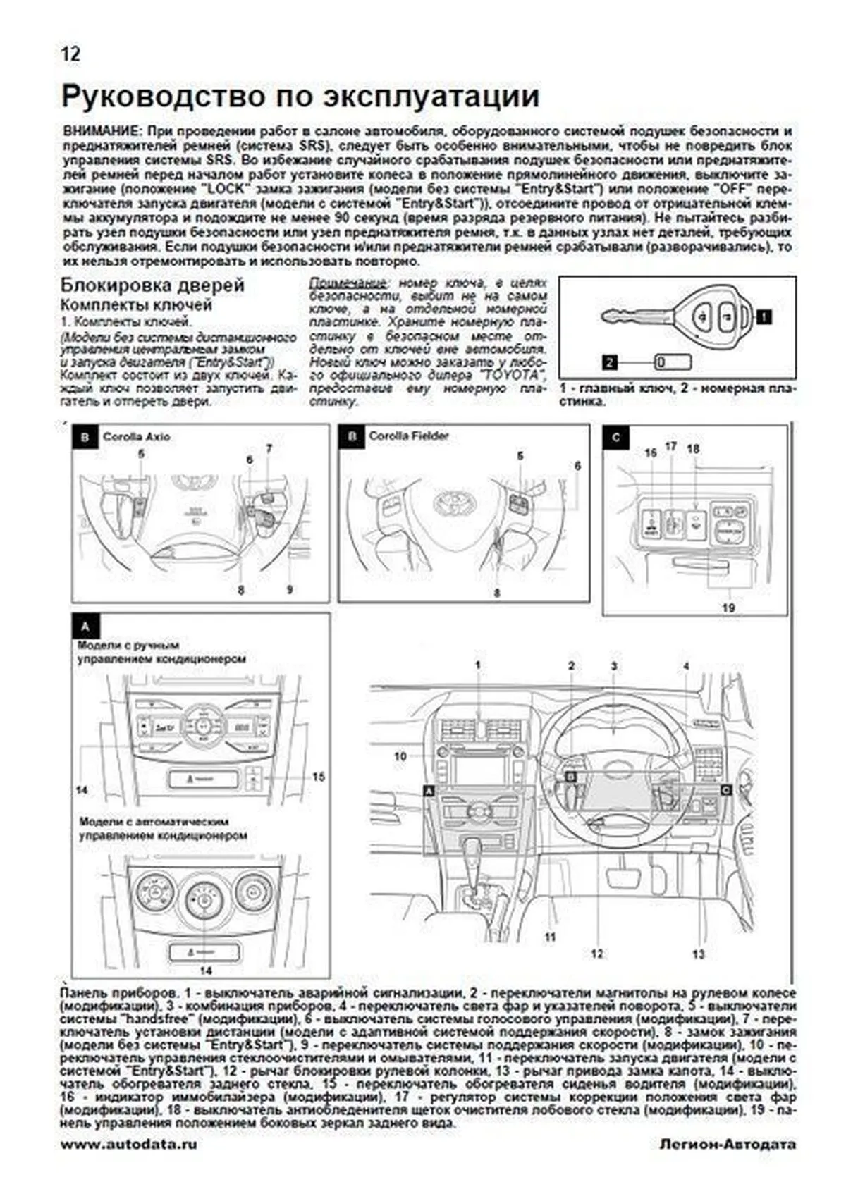 Книга: TOYOTA COROLLA AXIO / FIELDER (б) 2006-2012 г.в., рем., экспл., то | Легион-Aвтодата