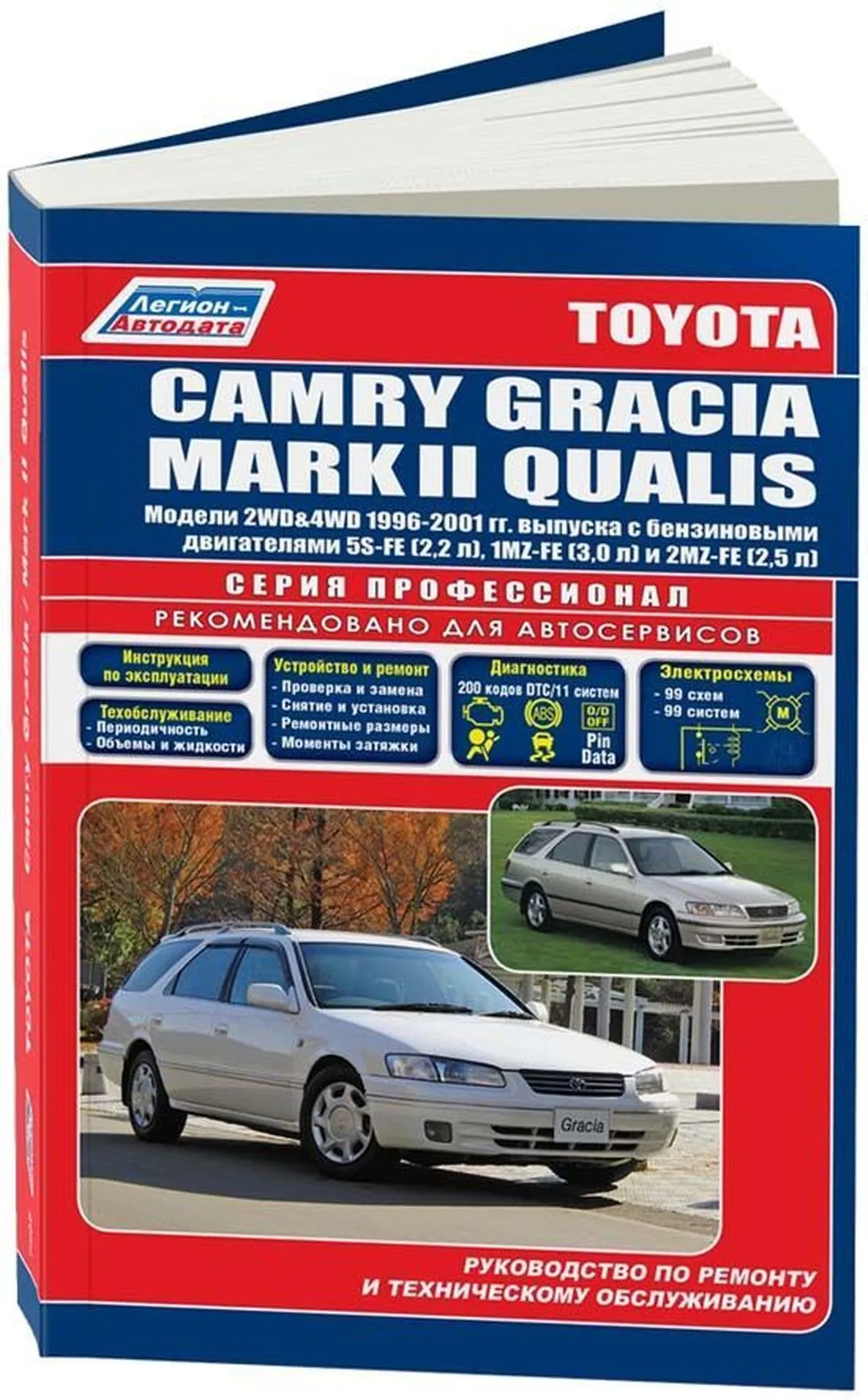 Книга: TOYOTA CAMRY GRACIA / MARK II QUALIS 2WD и 4WD (б) 1996-2001 г.в.,  рем., экспл., то, сер.ПРОФ. | Легион-Aвтодата