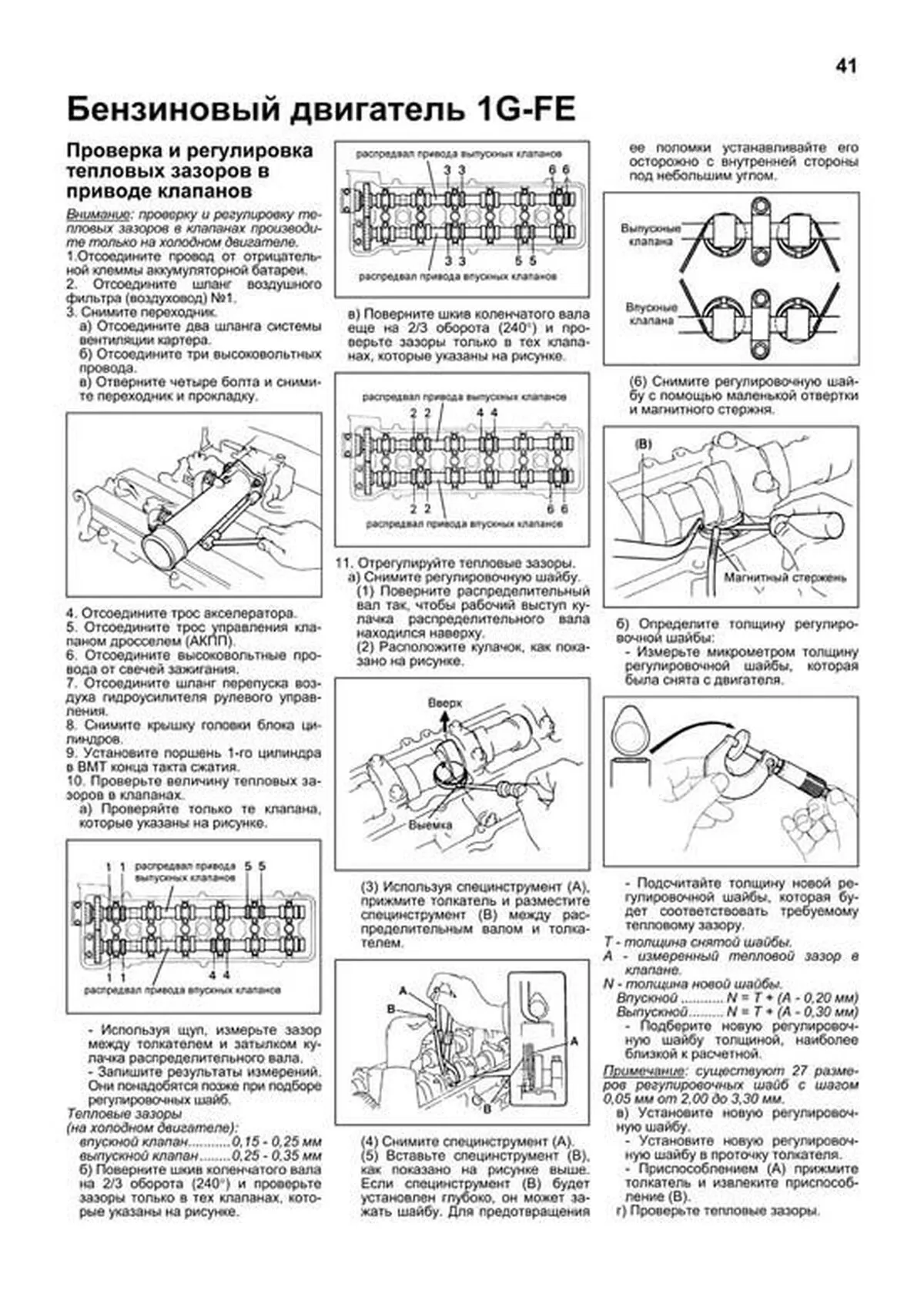 Регулировка тепловых зазоров клапанов