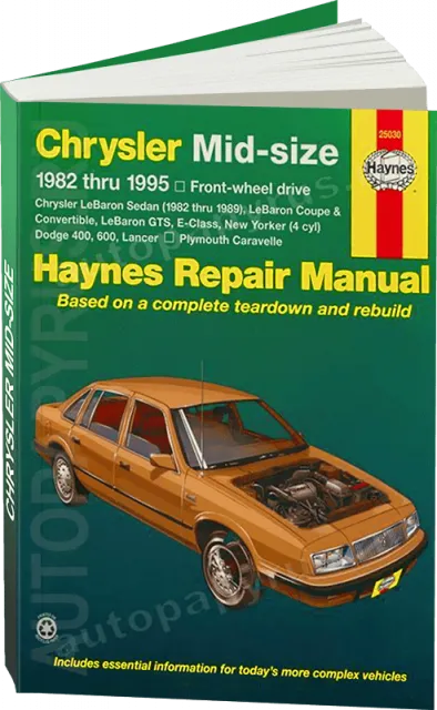 Книга: CHRYSLER  LEBARON / DODGE 400 / 600 / LANCER / PLYMOUTH CARAVELLE (б) 1982-1995 г.в., рем., то | Haynes