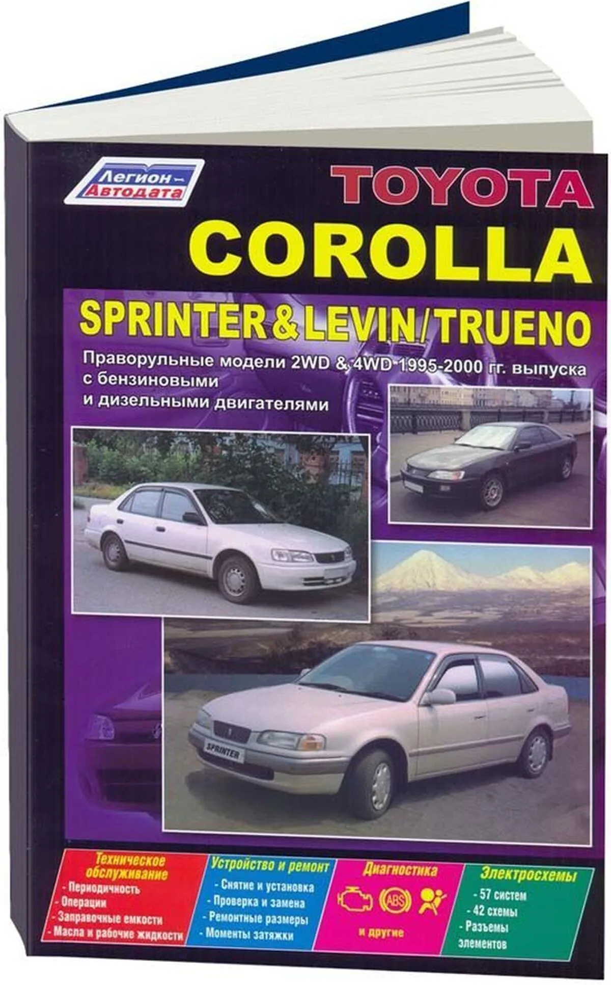 Книга: TOYOTA COROLLA / SPRINTER / COROLLA LEVIN / SPRINTER TRUENO (б , д) 1995-2000 г.в., рем., экспл., то | Легион-Aвтодата
