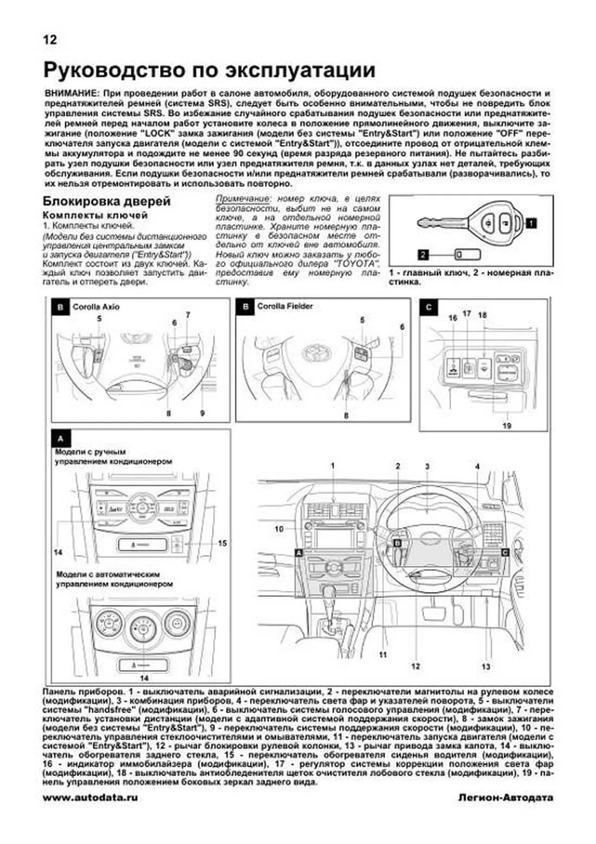 Книга: TOYOTA COROLLA AXIO / FIELDER (б) 2006-2012 г.в., рем., экспл., то | Легион-Aвтодата